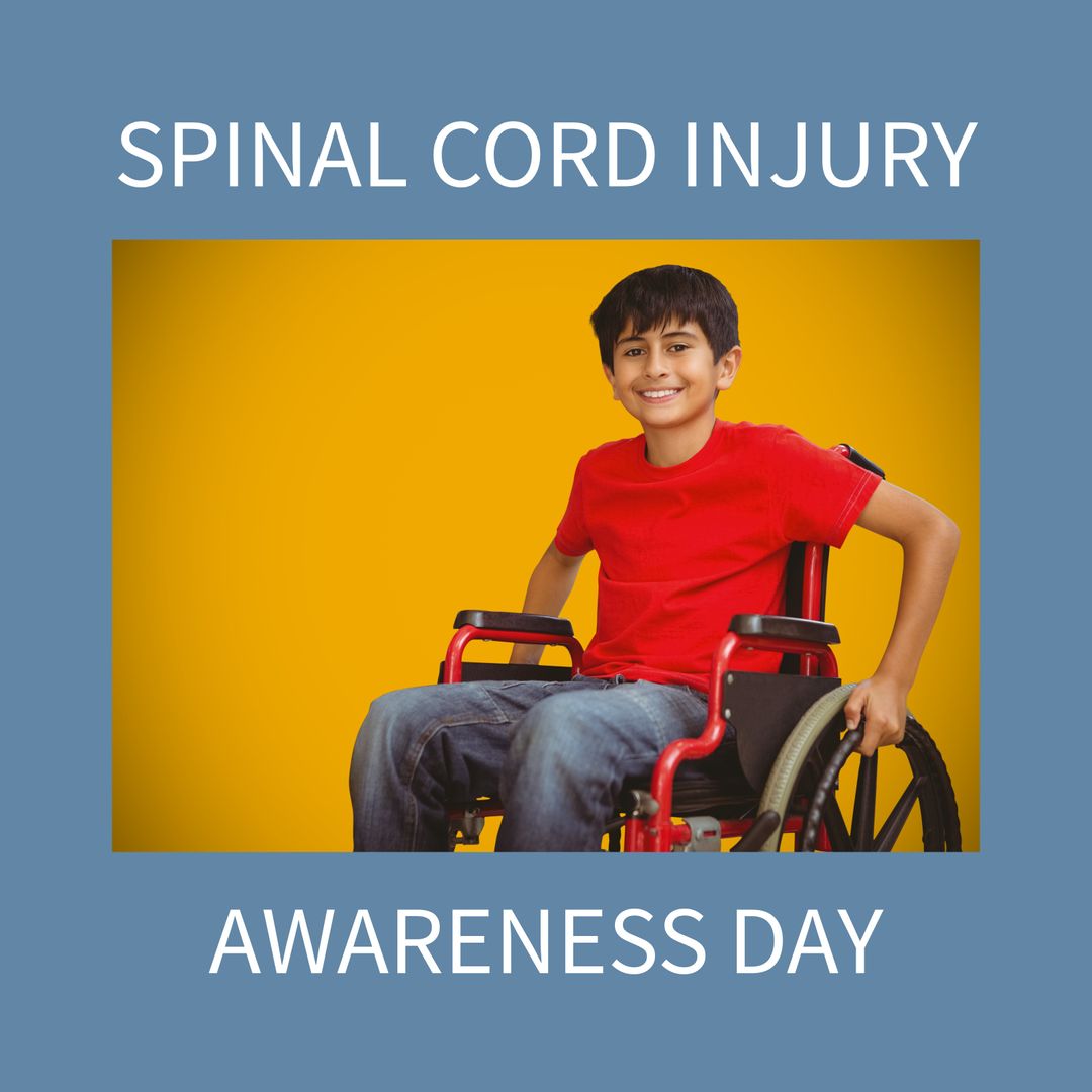 Smiling Boy in Wheelchair for Spinal Cord Injury Awareness