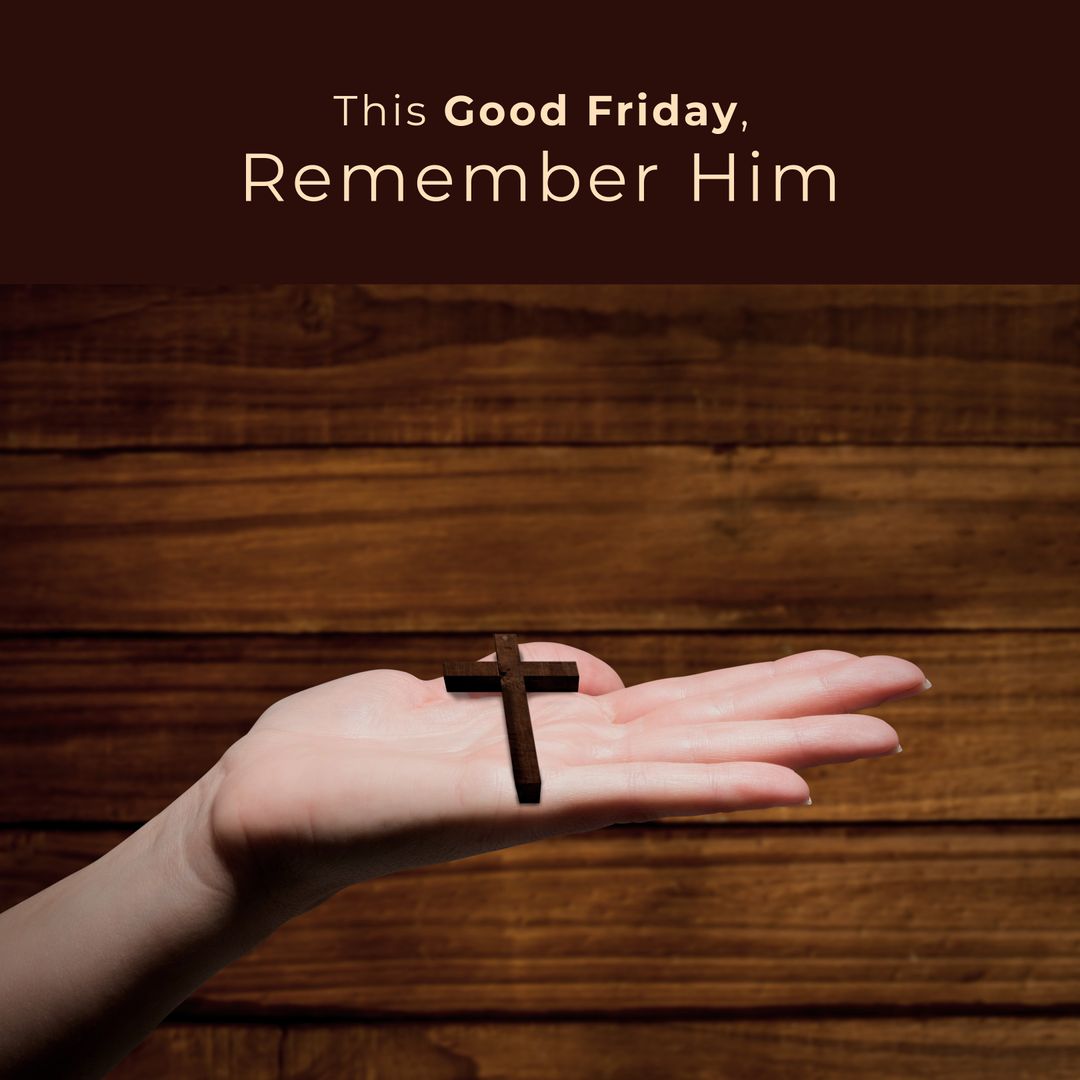 Hand Holding Wooden Cross on Good Friday