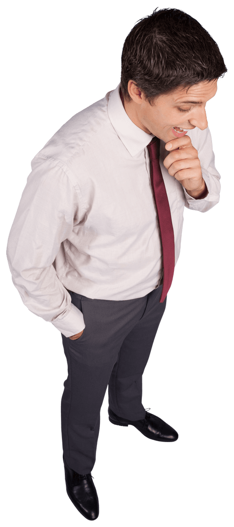 Transparent Businessman Pondering Decision Making