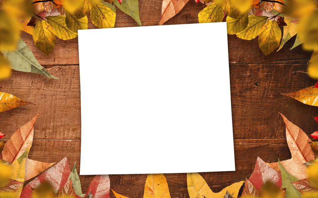 Transparent Autumn Frame with Colorful Foliage on Wooden Background - Download Free Stock Images Pikwizard.com