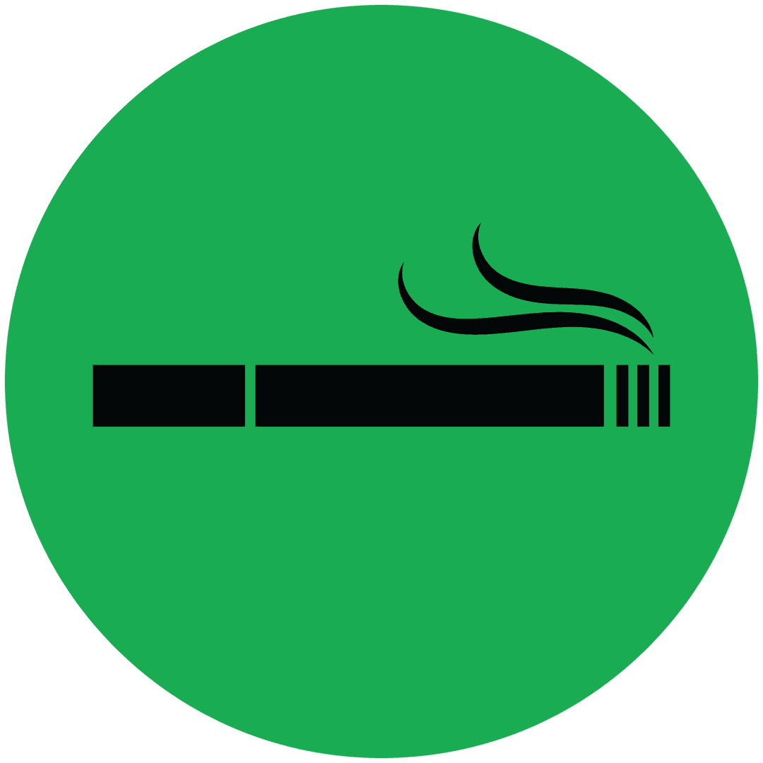 Transparent Smoking Zone Icon On Green Circle