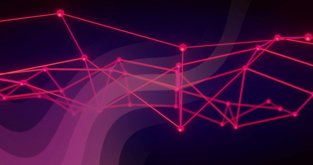 Abstract Digital Network Illustration in Vibrant Pink