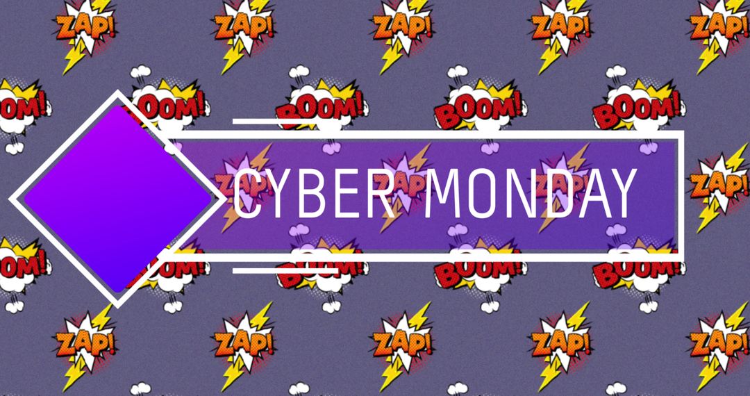 Cyber Monday Vintage Comic Style Background Banner