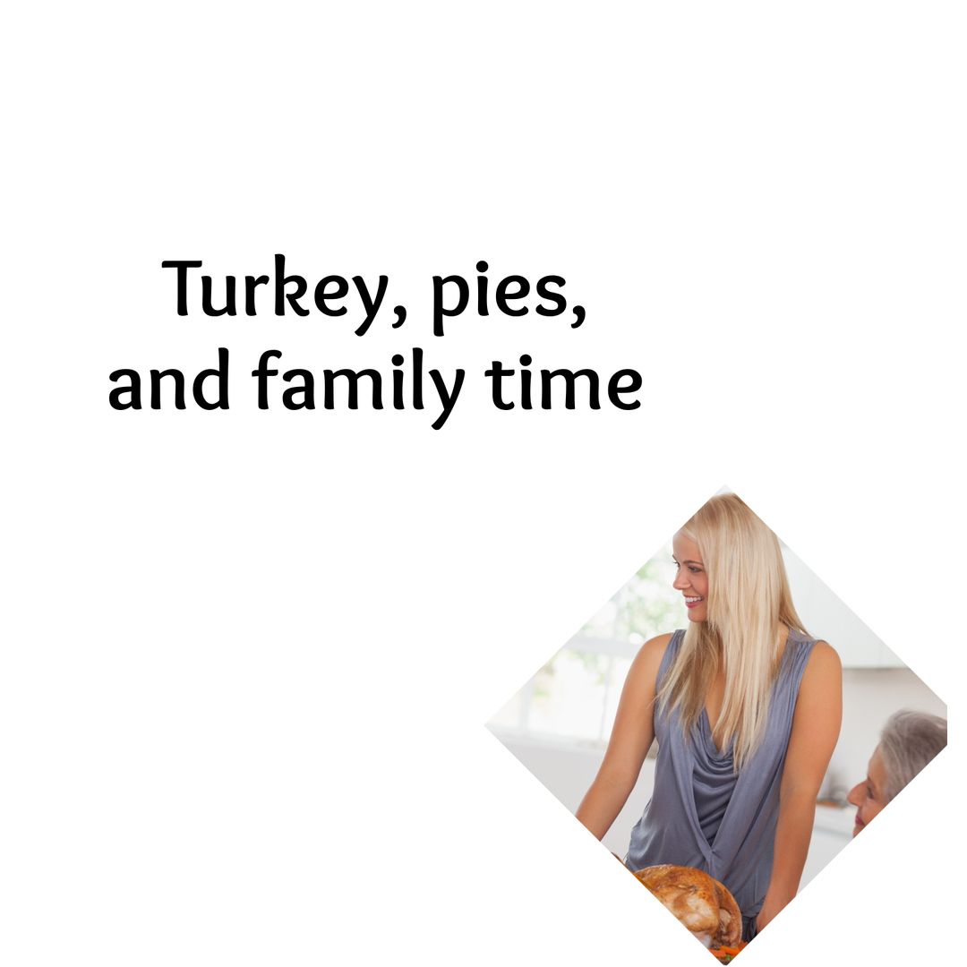 Young Woman Serving Thanksgiving Meal with Joyful Spirit