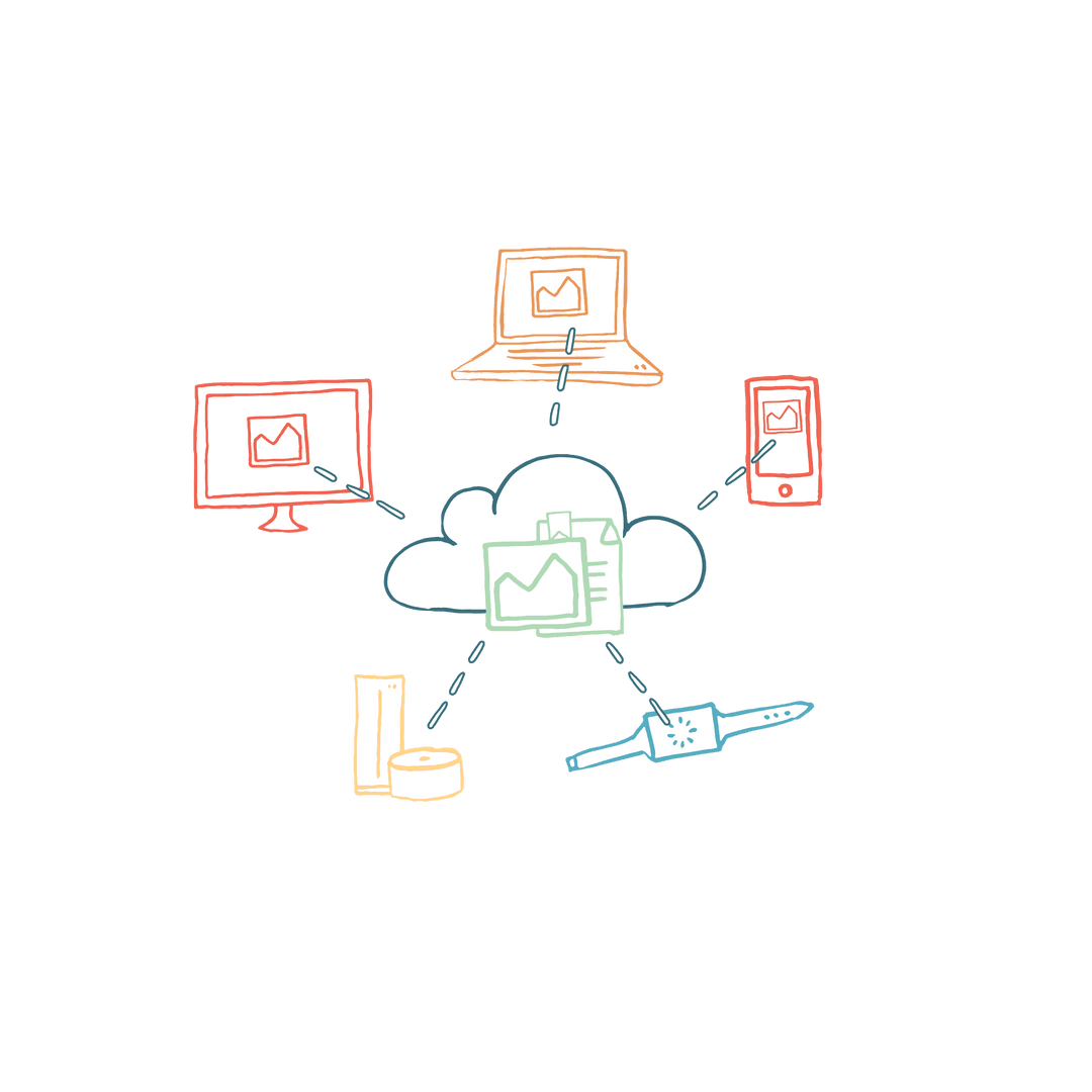 Transparent Network Illustration of Cloud Computing Connection