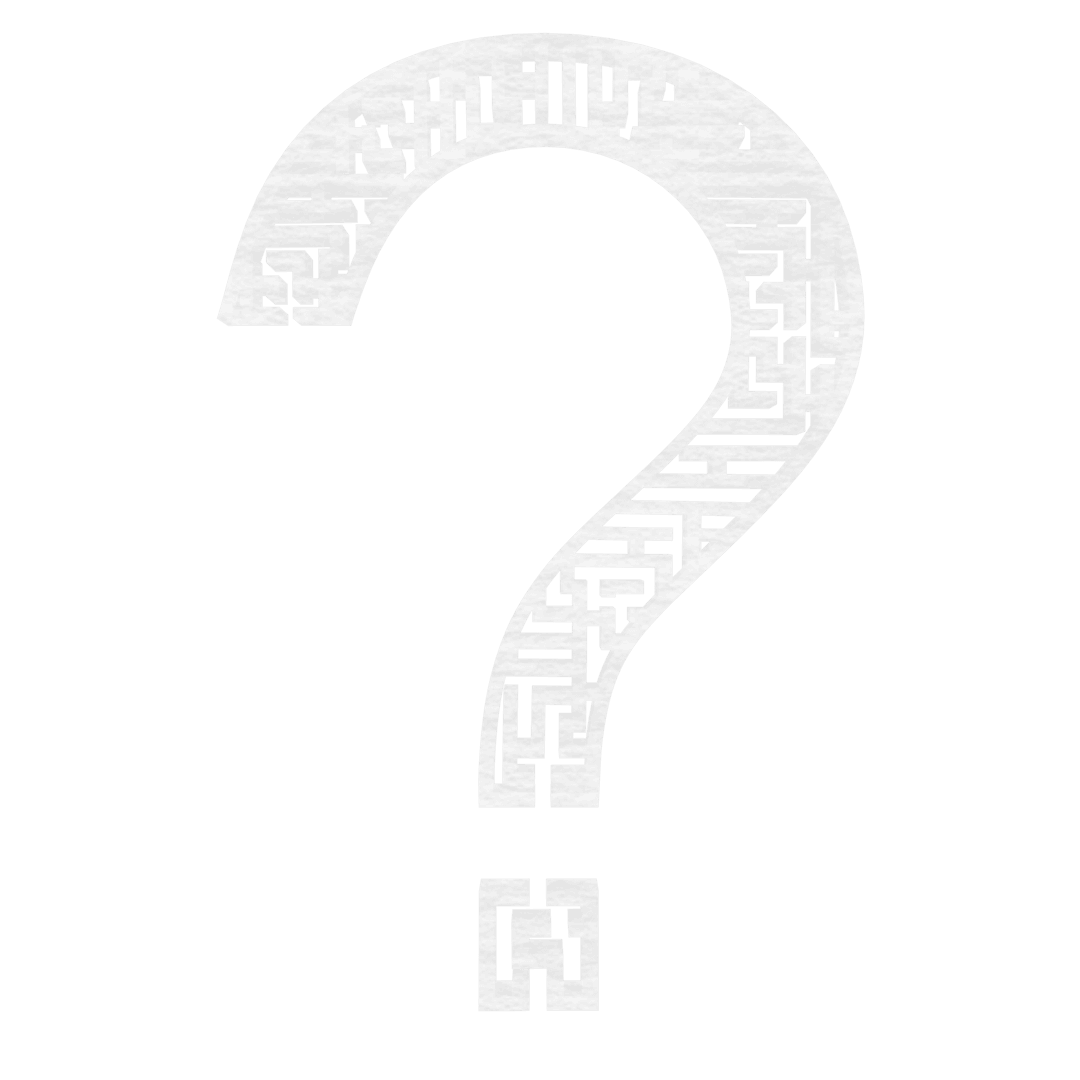 Digital Question Mark Symbol on Transparent Background