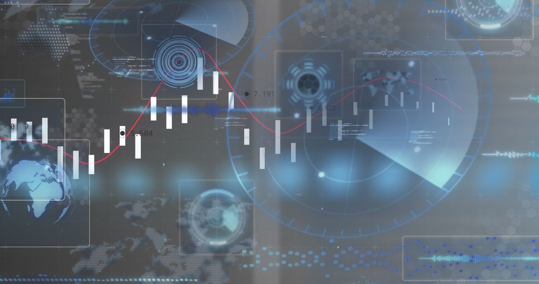 Digital Interface with Global Connections and Data Trends