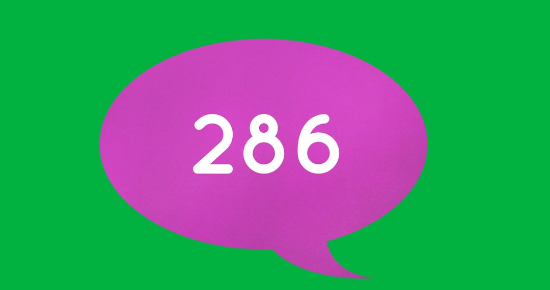 Vibrant Speech Balloon with Number on Green Background