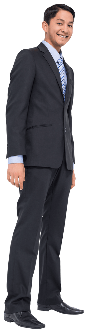 Smiling Businessman in Suit on Transparent Background