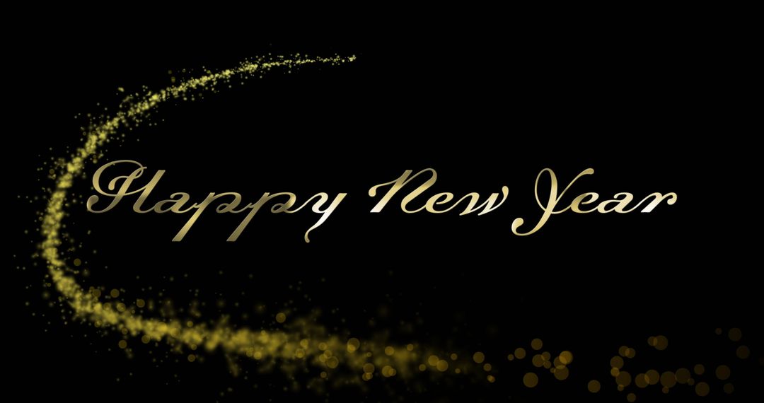 Happy New Year Text with Glittering Gold Design