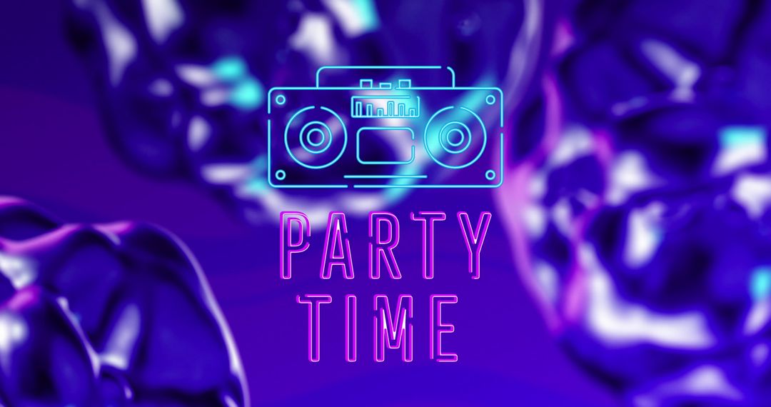 Retro Futurist Party Time Design with Bold Colors