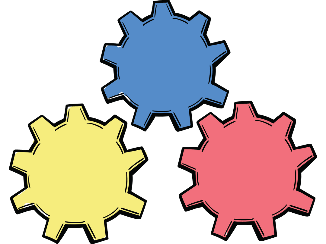 Colorful Cogs on Transparent Background Engineering Vector - Download Free Stock Images Pikwizard.com