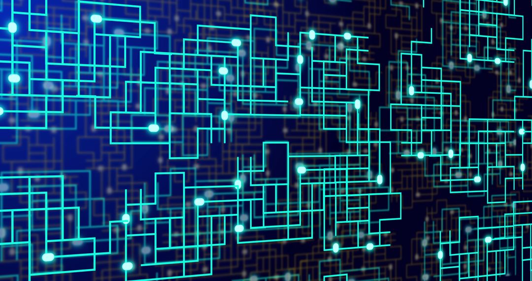 Neon Circuit Lines on Navy Background