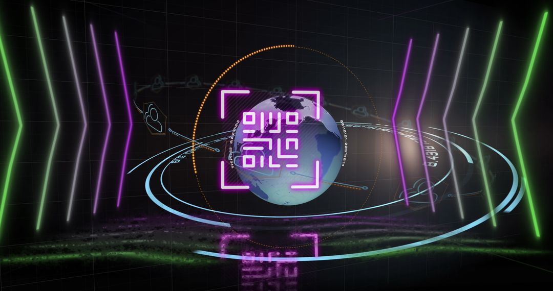 Global Technology Connections With QR Code and Globe