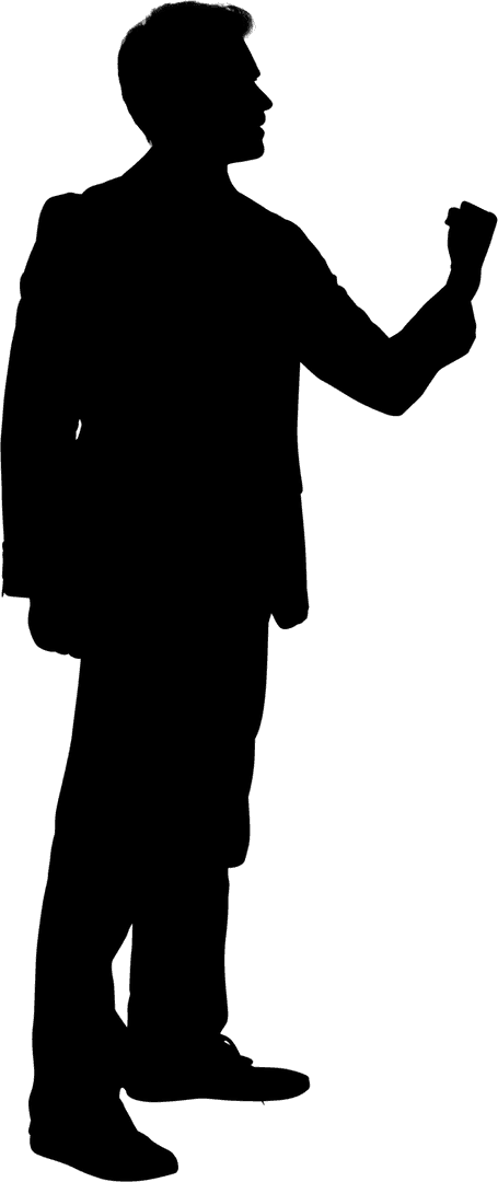 Transparent Silhouette of Man Standing Alone