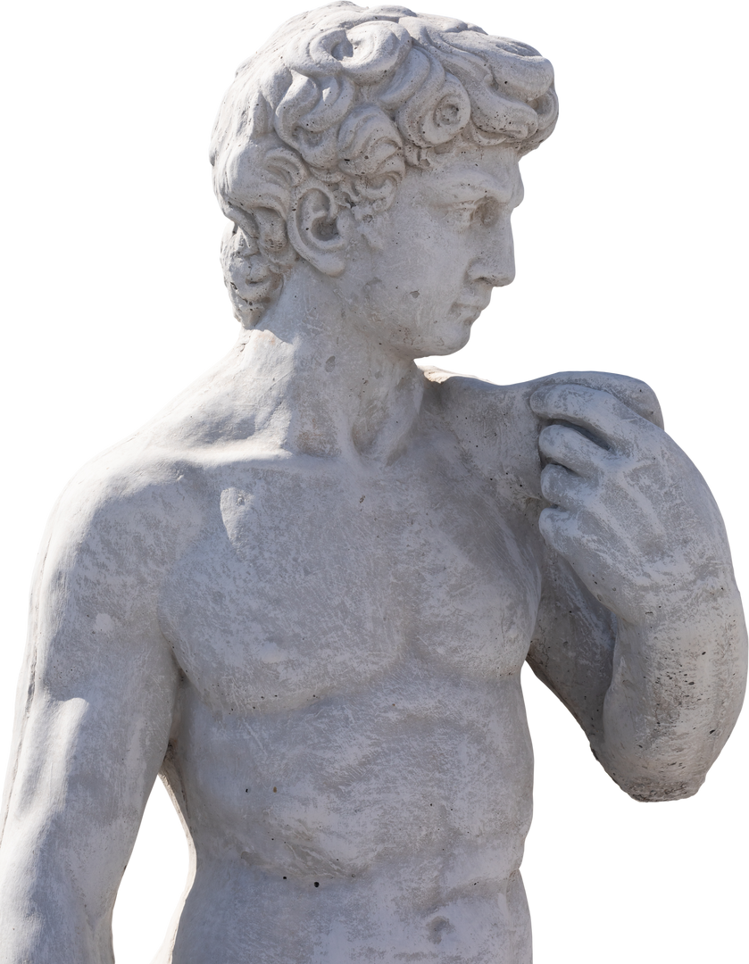 Ancient Classical Style Weathered Sculpture of Naked Man on Transparent Background - Download Free Stock Images Pikwizard.com