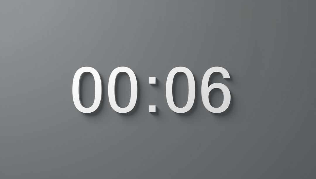 3D Countdown Timer Illustration on Gray Digital Interface