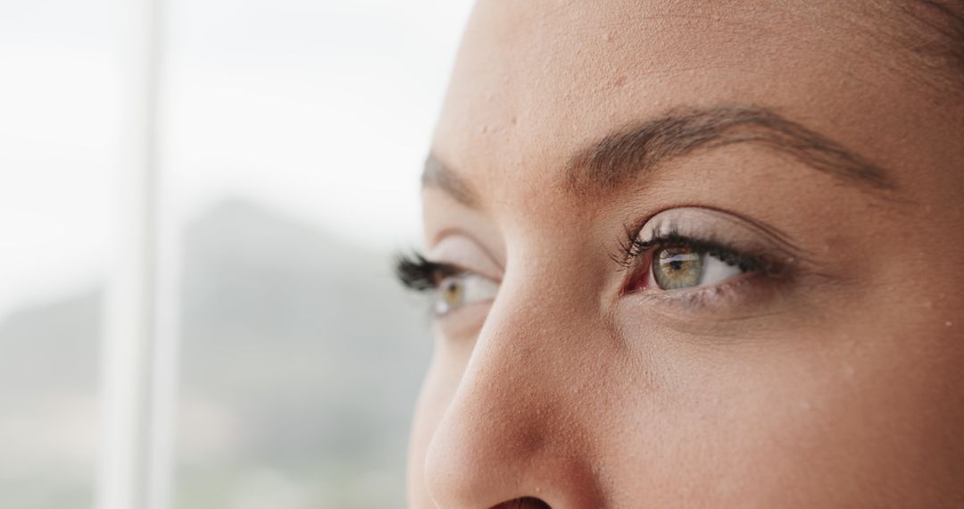 Close-Up of Person's Eyes with Distant Gaze - Free Images, Stock Photos and Pictures on Pikwizard.com