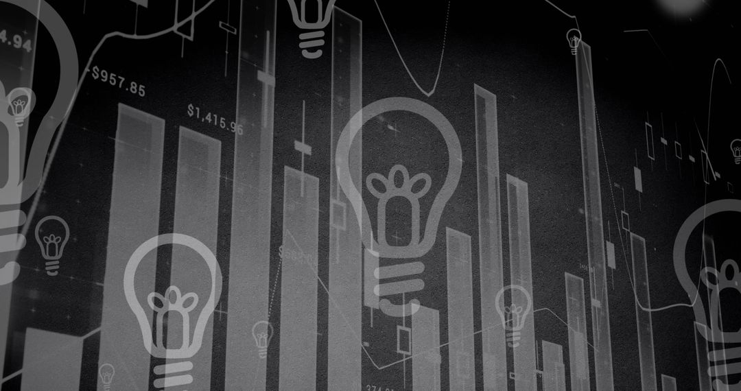 Glowing Lightbulb Over Finance Dashboard Representing Innovative Analytics