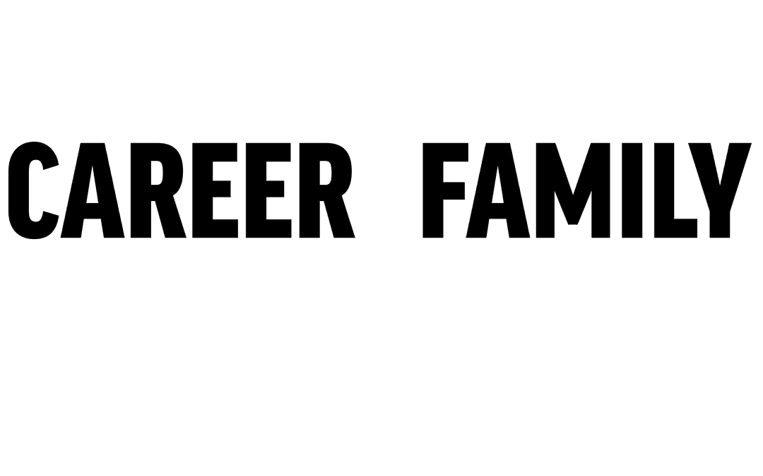 Career Family Text on Transparent Background Represents Work-Life Balance