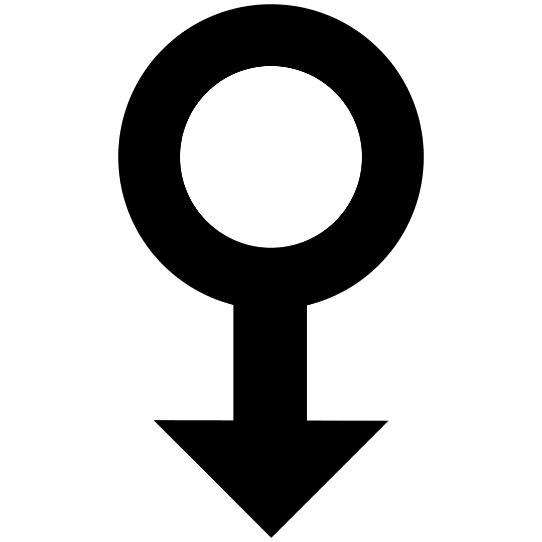 Black Circle Downward Arrow on Transparent Background