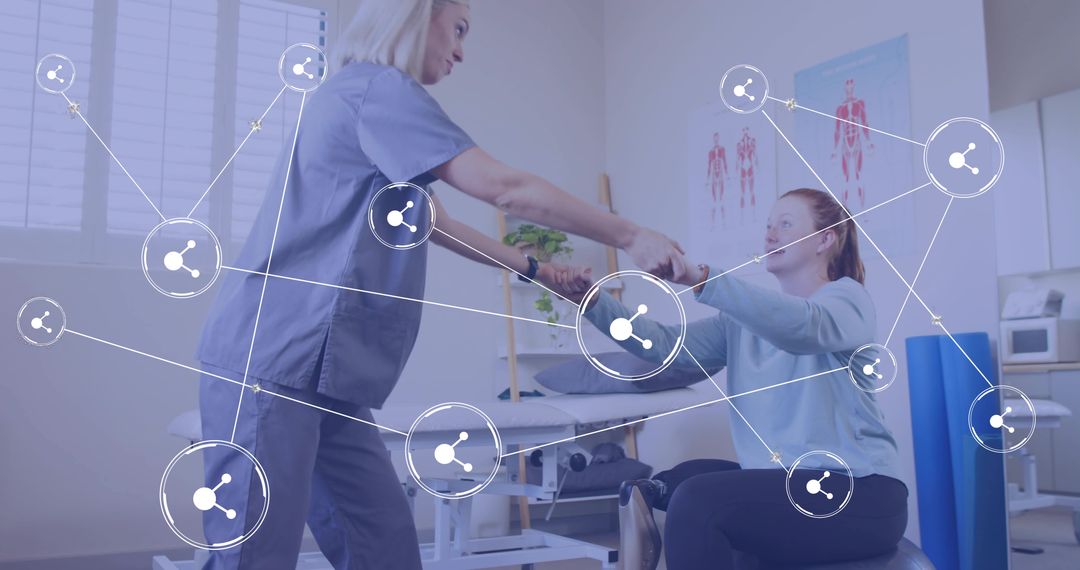 Therapist Assisting Patient with Physiotherapy Exercises