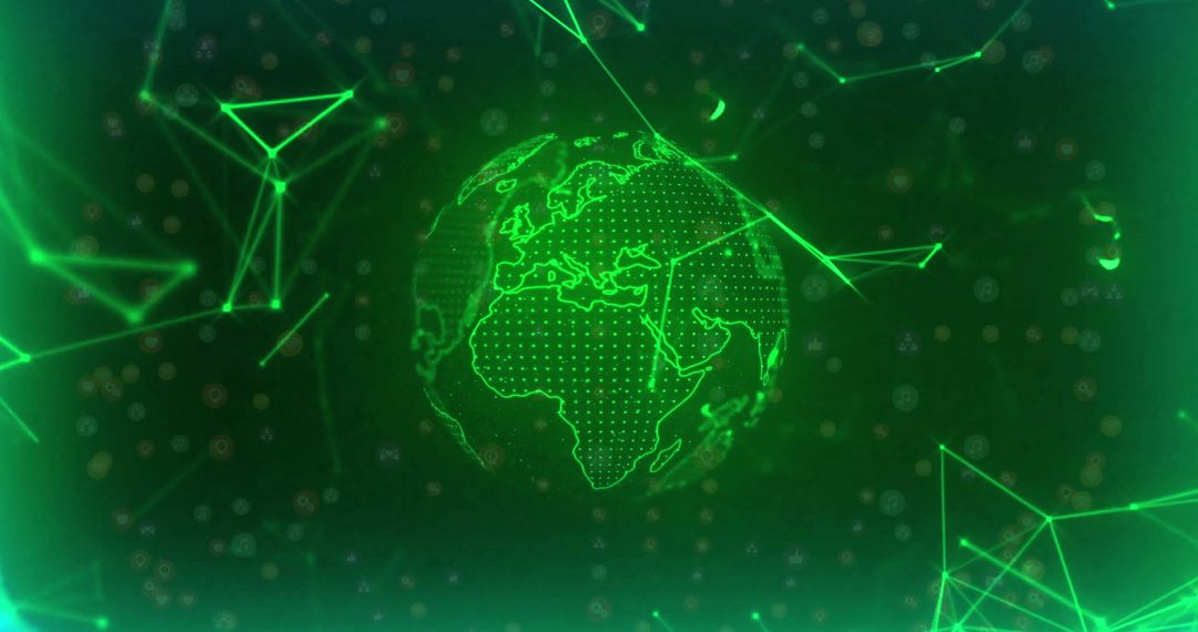 Digital Global Network Connections Over Earth