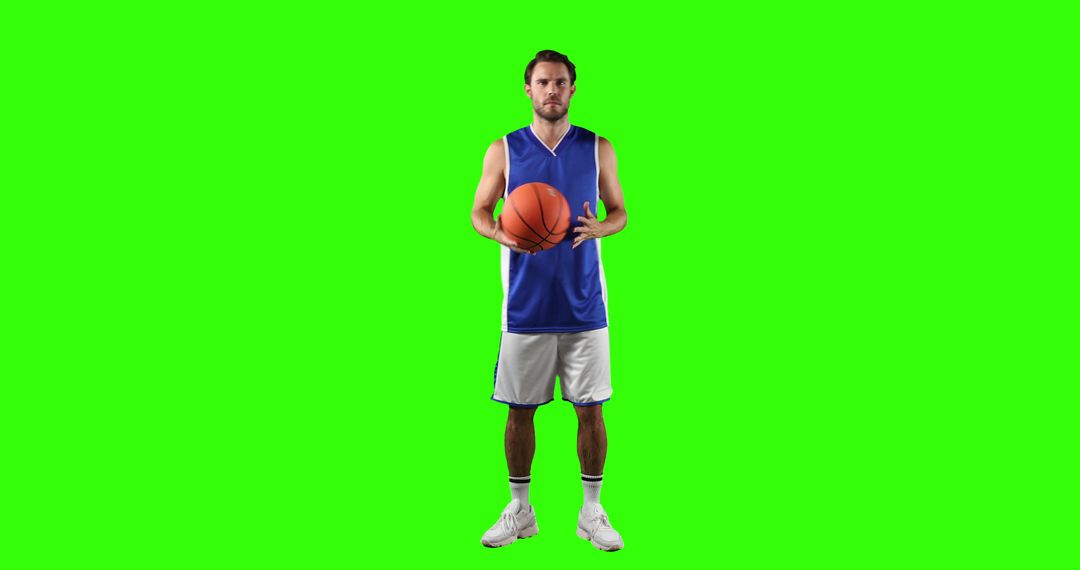 Male Basketball Player Holding Ball on Green Screen - Free Images, Stock Photos and Pictures on Pikwizard.com