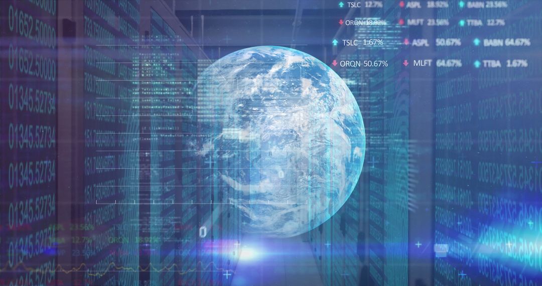 Virtual Data Processing with Spinning Globe Hologram
