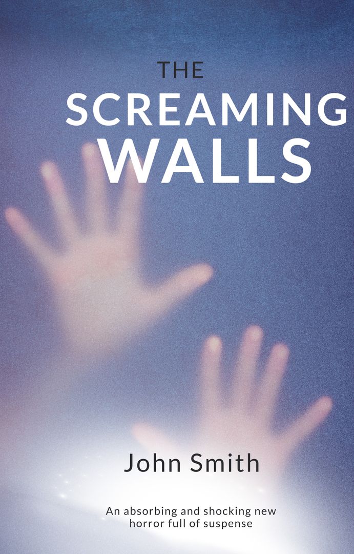 Ghostly Hands on Hazy Surface for Horror Novel Cover