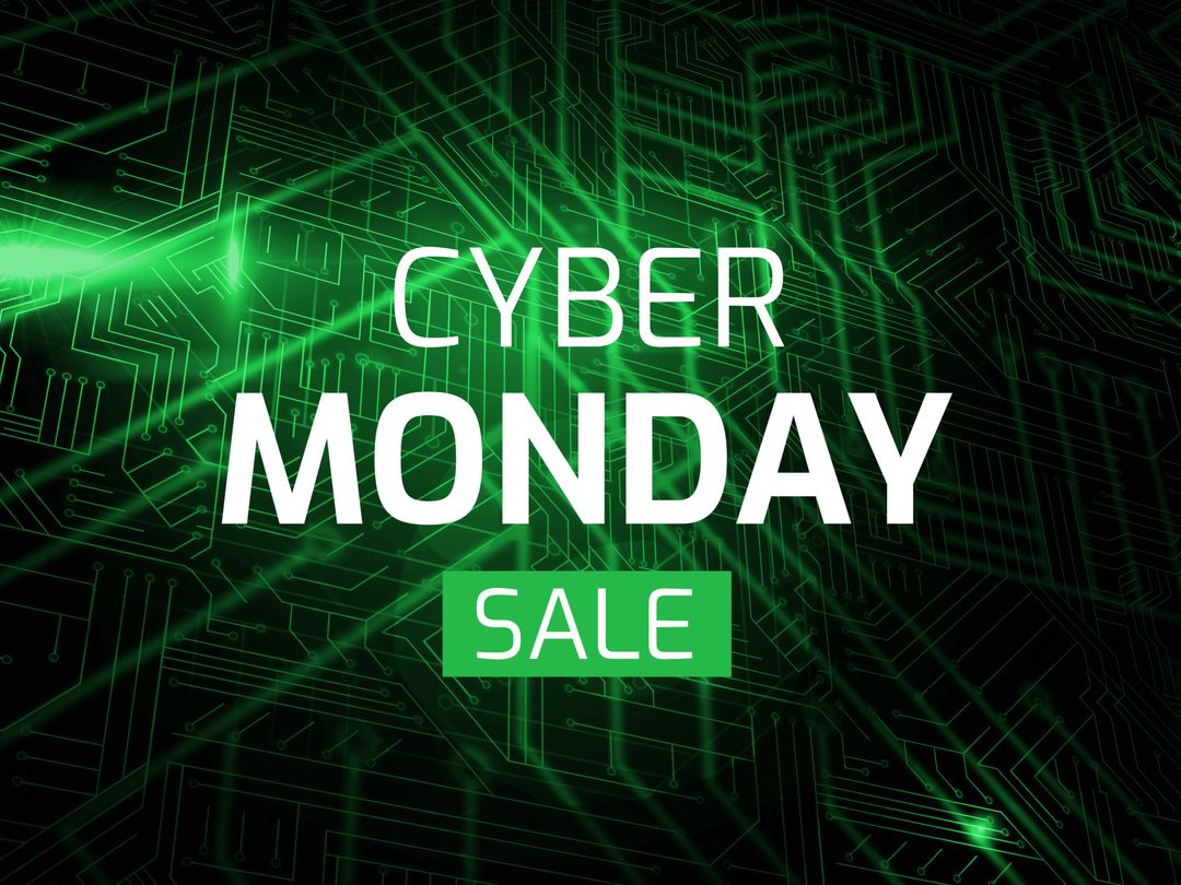 Cyber Monday Sale with Futuristic Digital Background