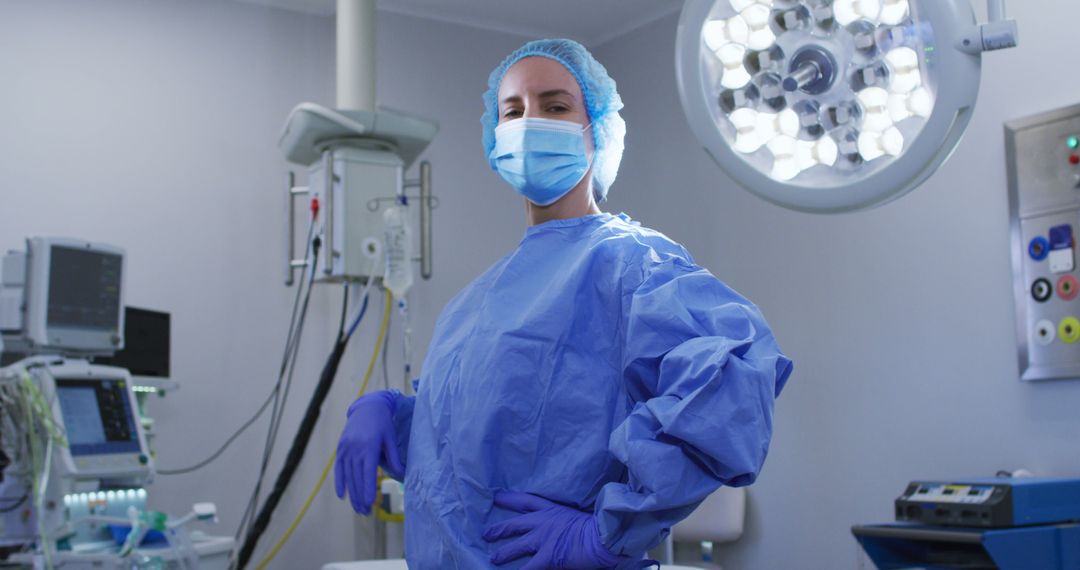 Confident Surgeon in Operating Room Wearing Protective Gear - Free Images, Stock Photos and Pictures on Pikwizard.com