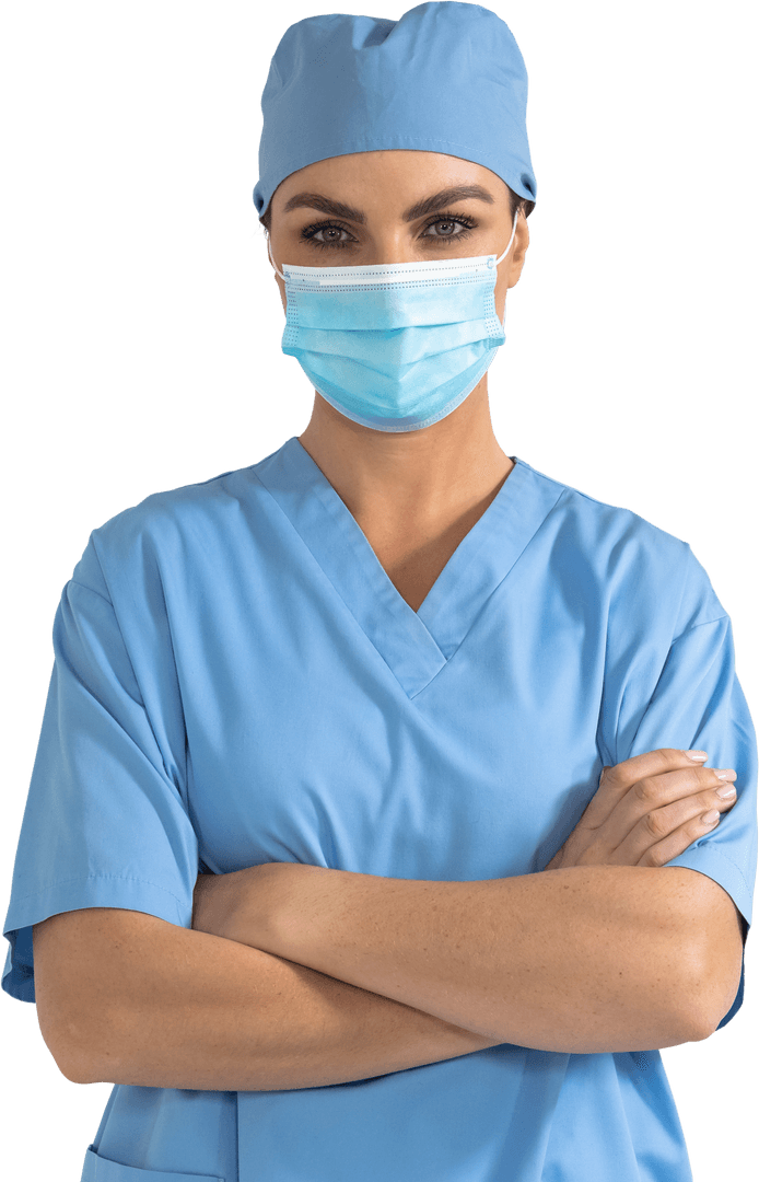 Transparent Healthcare Worker in Protective Uniform Facing Camera