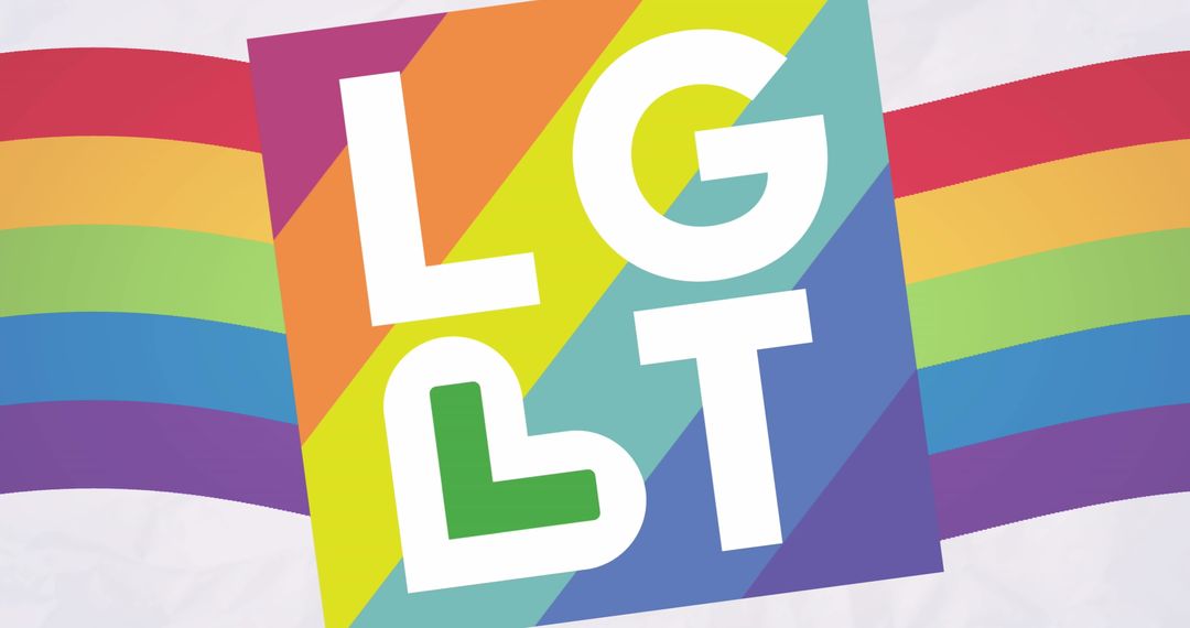 LGBT Pride Rainbow Banner Design with Bold Text