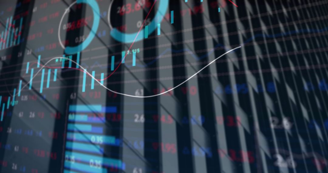 Digital Stock Data Overlay in Modern City Environment