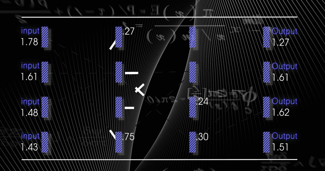 Data Processing Visualization with Digital Interface Elements