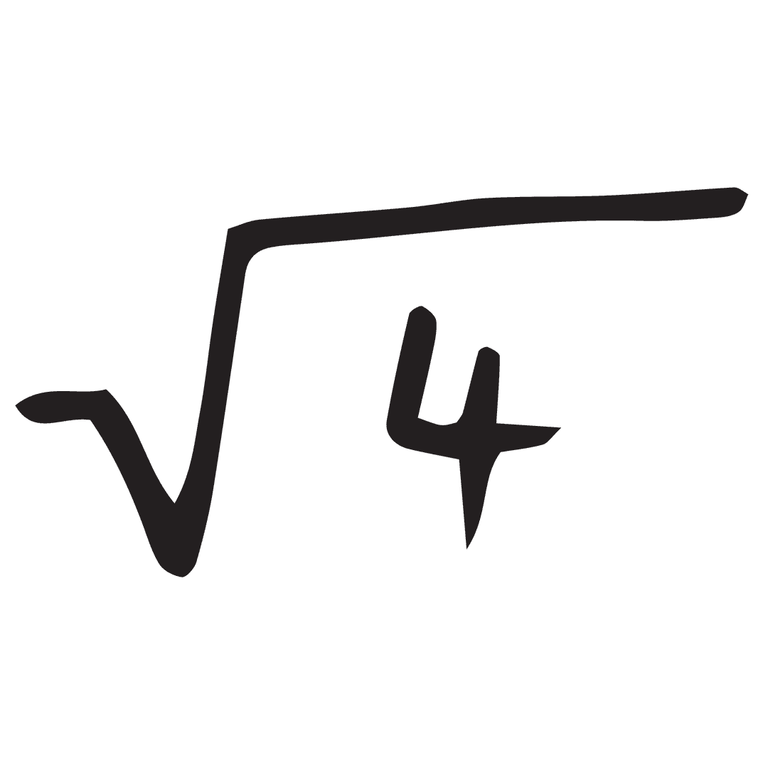 Transparent Square Root Symbol with Number 4