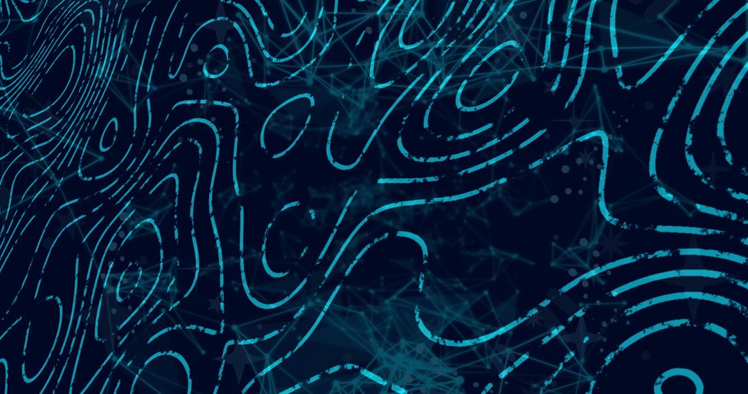 Abstract Digital Light Trails Over Blue Background