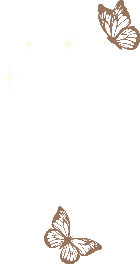 Elegant Butterflies and Stars on Transparent Background