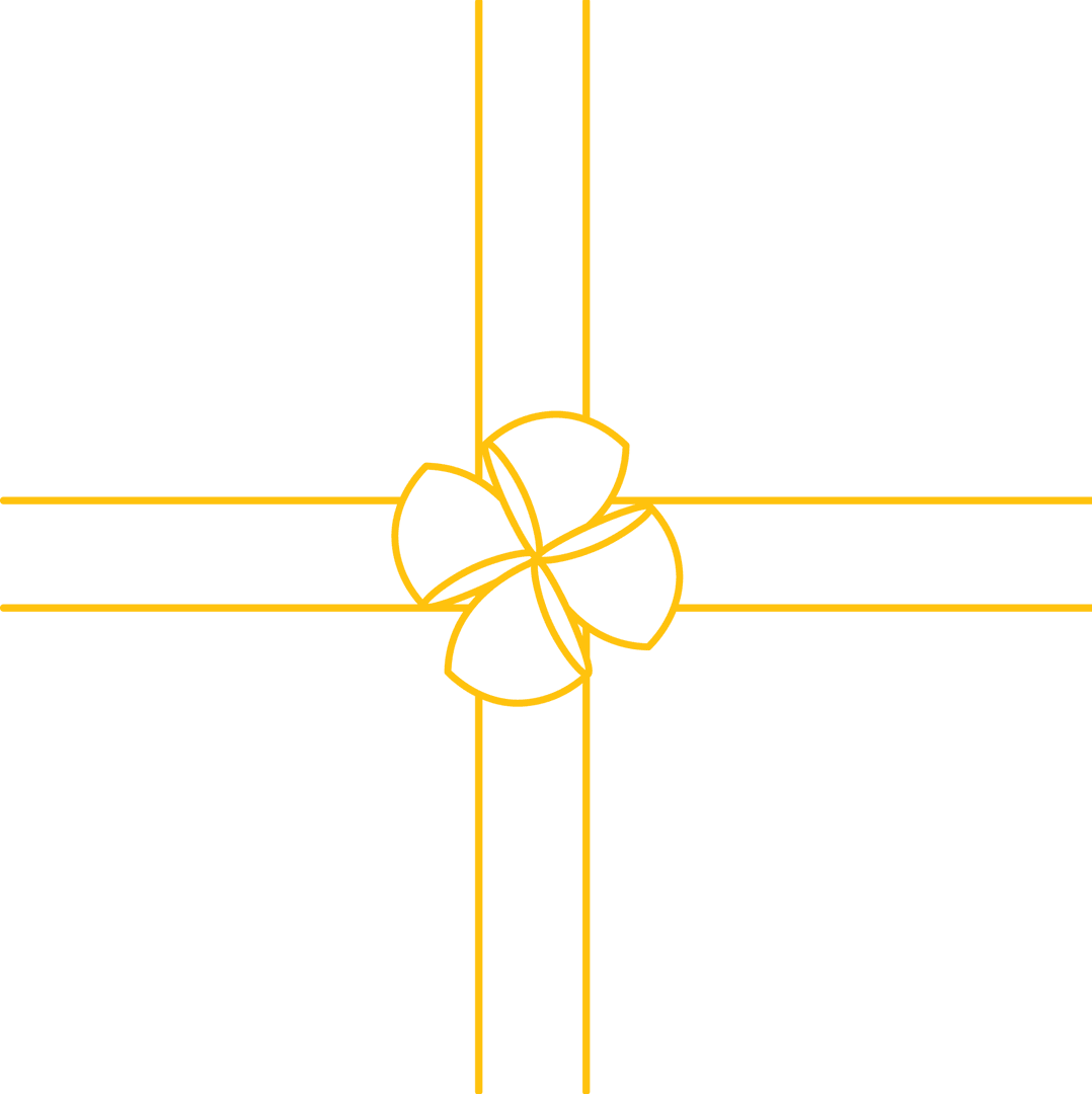 Yellow Present Ribbon with Bow on Transparent Background