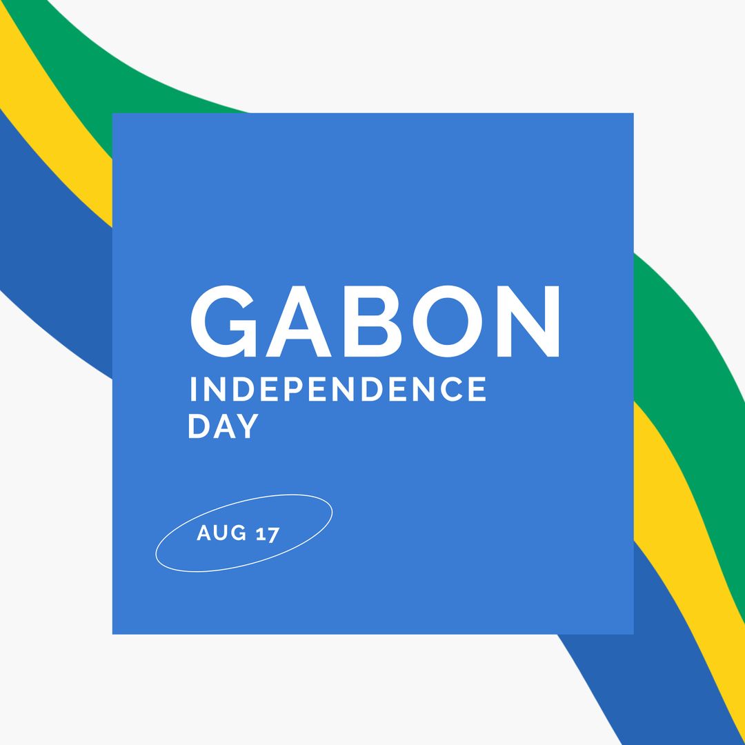 Gabon Independence Day Celebration Vector with Blue Background