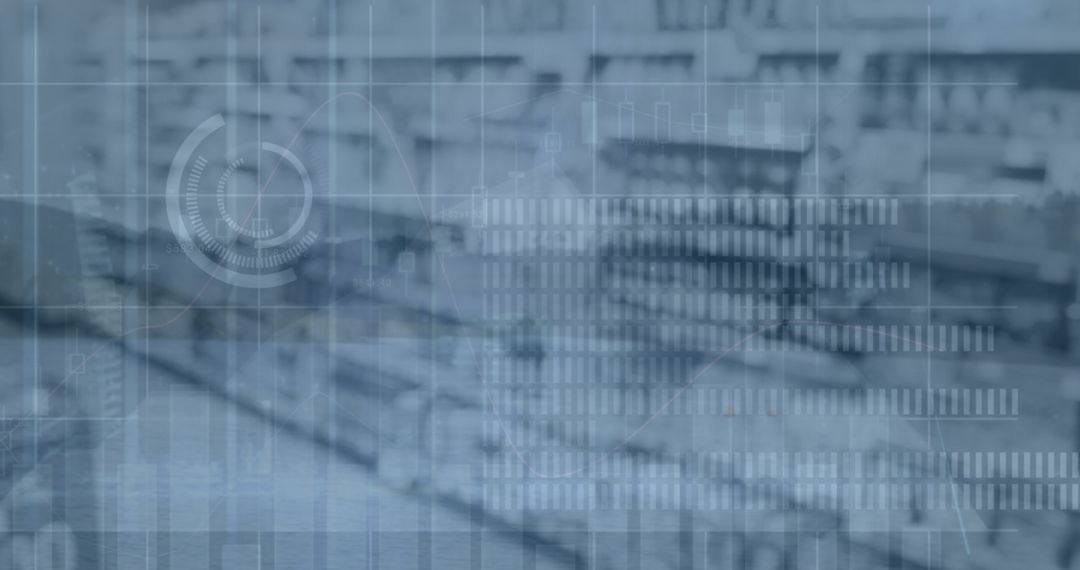 Futuristic Data Overlay on Supermarket Shelves Illustrating Retail Analytics