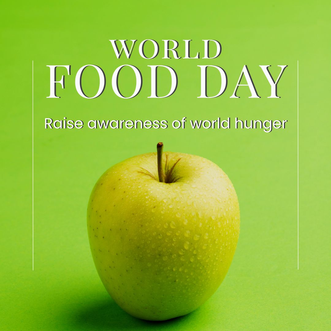 World Food Day Awareness Campaign Concept with Green Apple