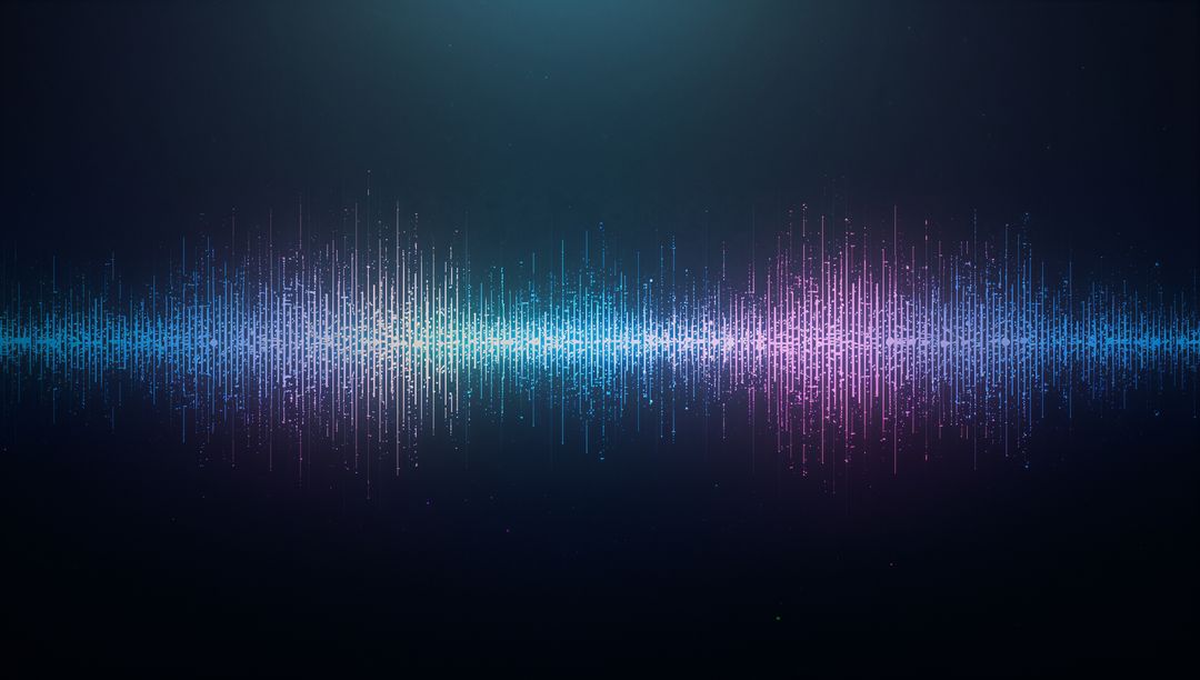 Futuristic Glowing Audio Waveform with Neon Gradient Lights