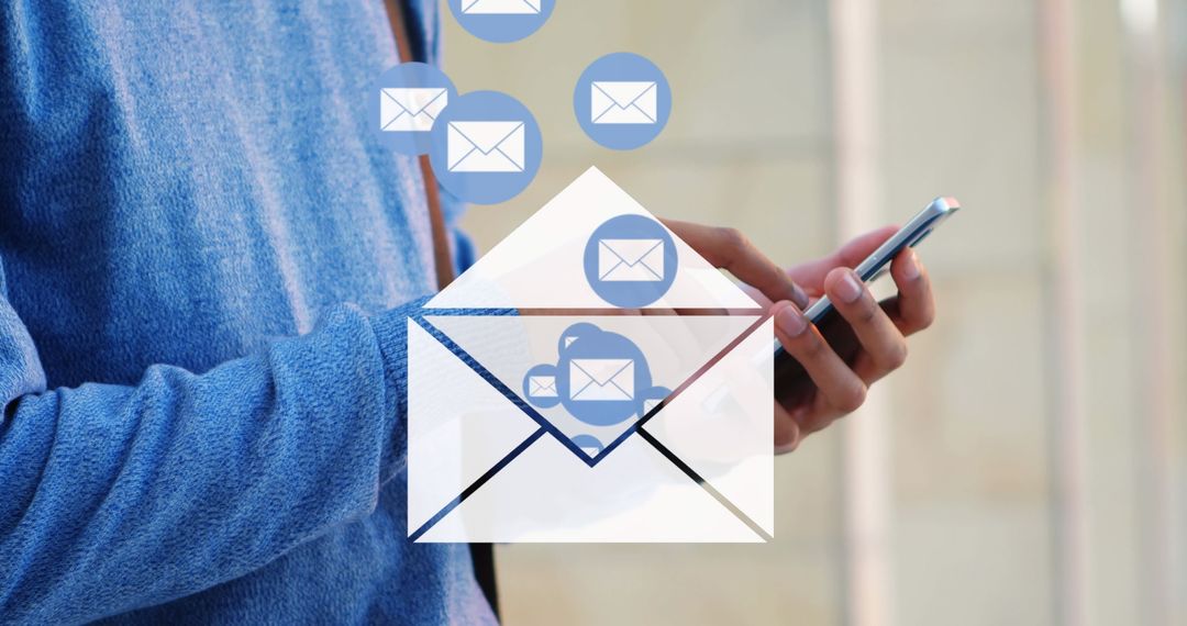 Sending Emails on Smartphone with Emerging Icons Conveying Connectivity
