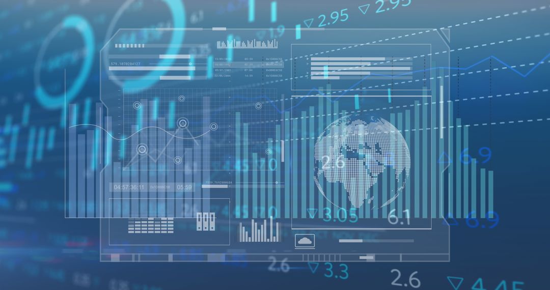 Digital Interface Displaying Global Stock Market and Statistics