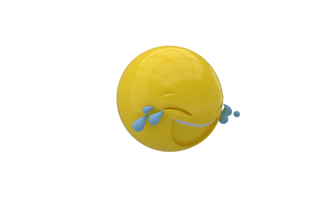Transparent 3D Laughing Emoticon on Isolated Background