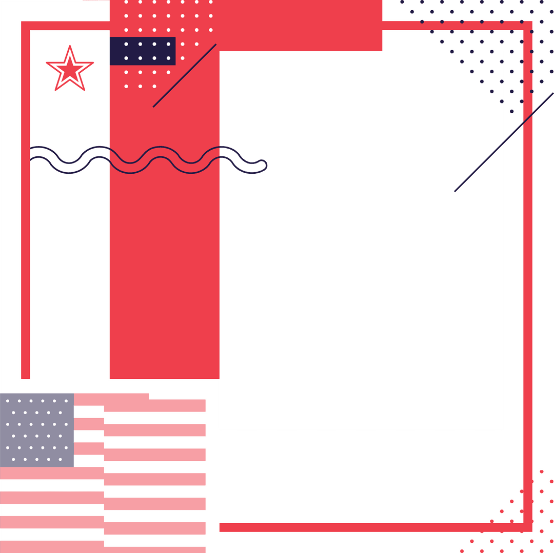 Transparent Modern Geometric Layout with Patriotic Elements