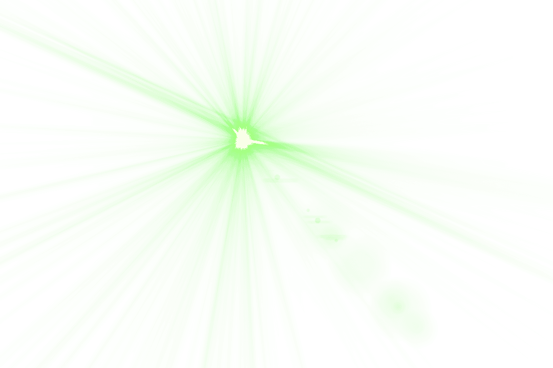 Burst of Light Green Abstract Design on Transparent Background
