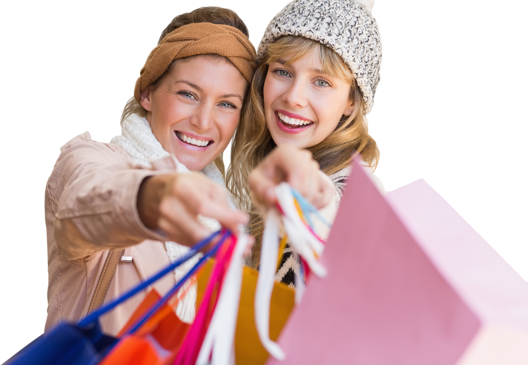 Smiling Women Holding Shopping Bags in Cheerful Mall Adventure - Download Free Stock Images Pikwizard.com